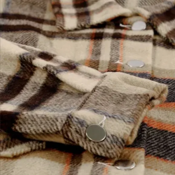 New orange plaid shacket - Picture 4 of 11